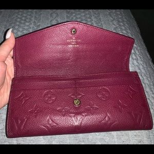 Authentic Louis Vuitton burgundy embossed wallet